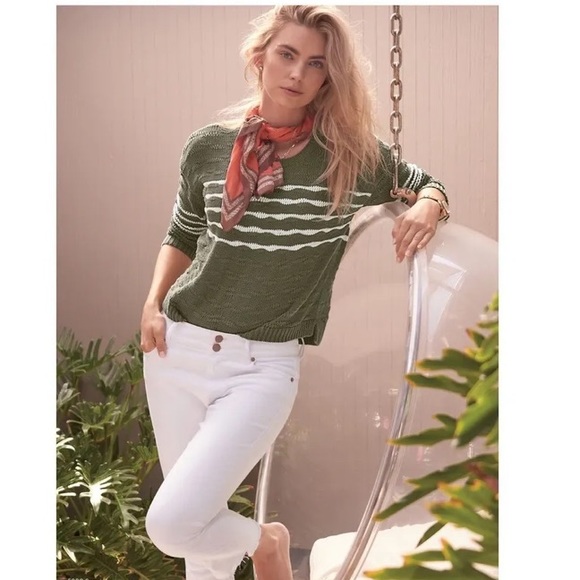 cabi NWOT Scout Pullover, Olive Stripe, MEDIUM, Fall 21 - Picture 4 of 4